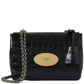 Mulberry Lily Black Shiny Small Croc